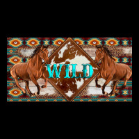 Aztec Horses And Wild With Cowhide License Plate Template Heavyweight Sweatshirt | Teevron