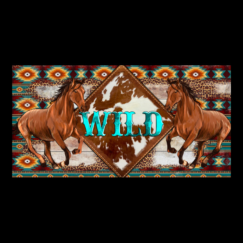 Aztec Horses And Wild With Cowhide License Plate Template Heavyweight Sweatshirt by Artiststas | Teevron