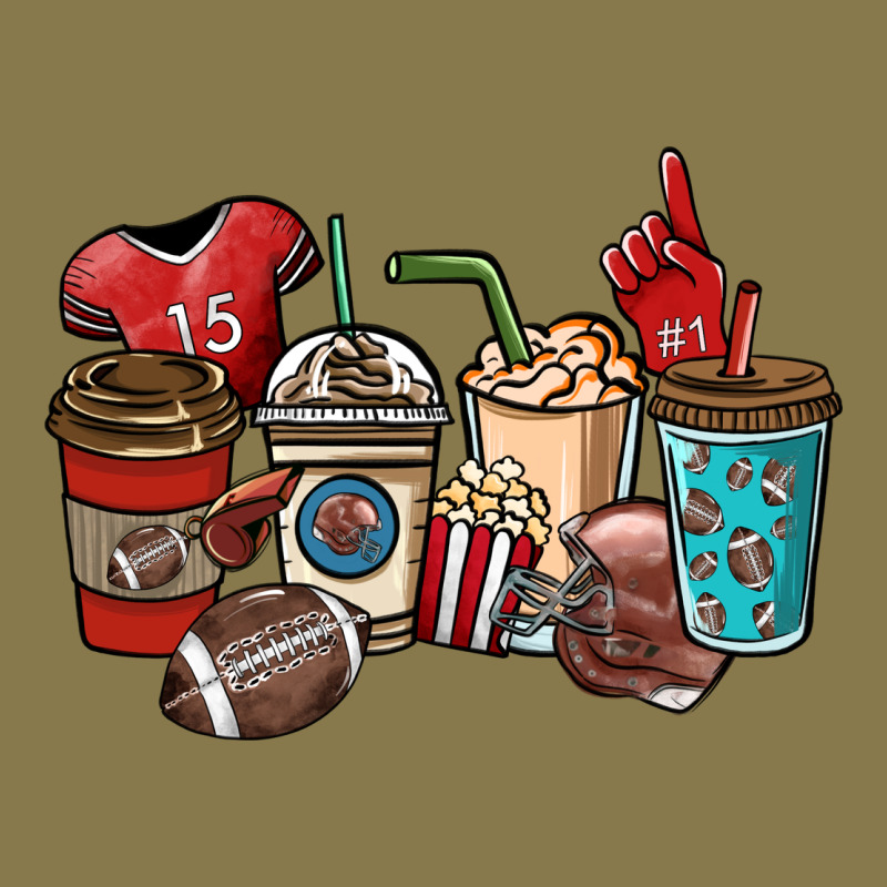 Football Coffee Cups Premium Hoodie by NancyCooperArtShop | Teevron