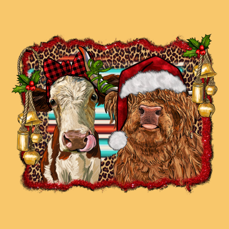 Christmas Heifer And Highland Cow With Serape Background Vintage Hoodie by RanaPortraitStore | Teevron