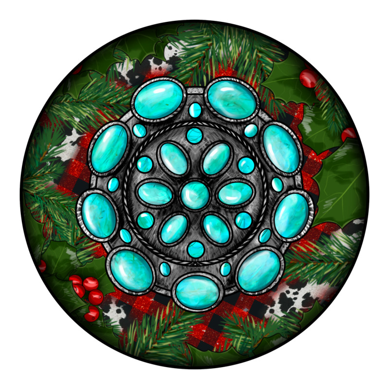 Christmas Round Turquoise Gemstone Premium Tee by RanaPortraitStore | Teevron