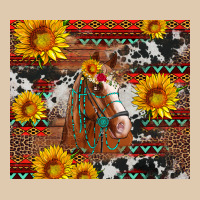 Western Horse With Sunflowers And Aztec Leopard Cowhide Heavyweight Sweatshirt | Teevron