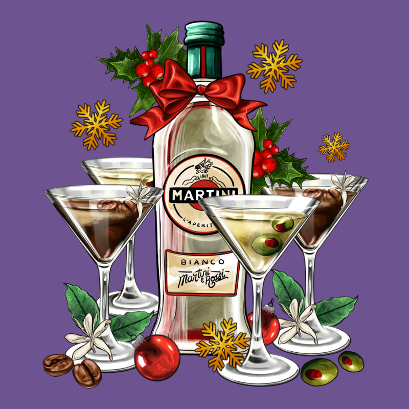 Christmas Martini  And Martini Bottle Vintage Tee by AdoDesignShop | Teevron