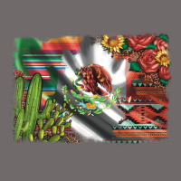 Mexico Flag Sunflowers Roses And Cactus With Serape Aztec And Leopard Urban Heavy Tee | Teevron