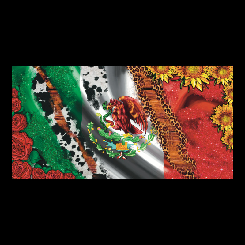 Mexico Flag Cowhide Leopard Sunflower And Roses Licanse  Plate Urban Heavy Tee by Artiststas | Teevron