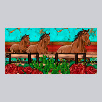 Horses Roses Ann Cactuses License Plate Heavyweight Sweatshirt | Teevron