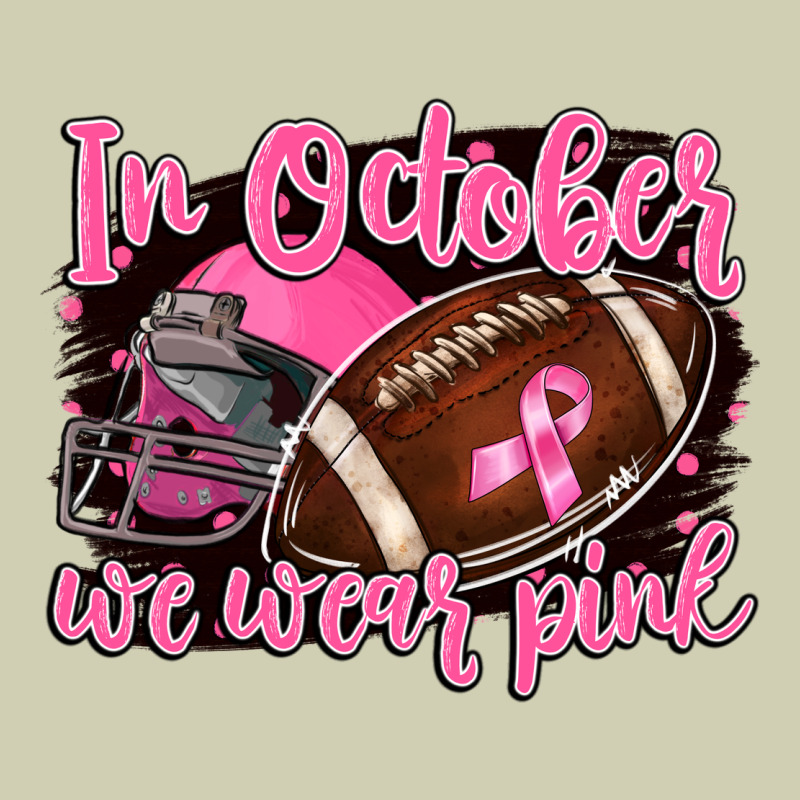 In October We Wear Pink With Football Heavy Core Tee by BarkalooDesign | Teevron