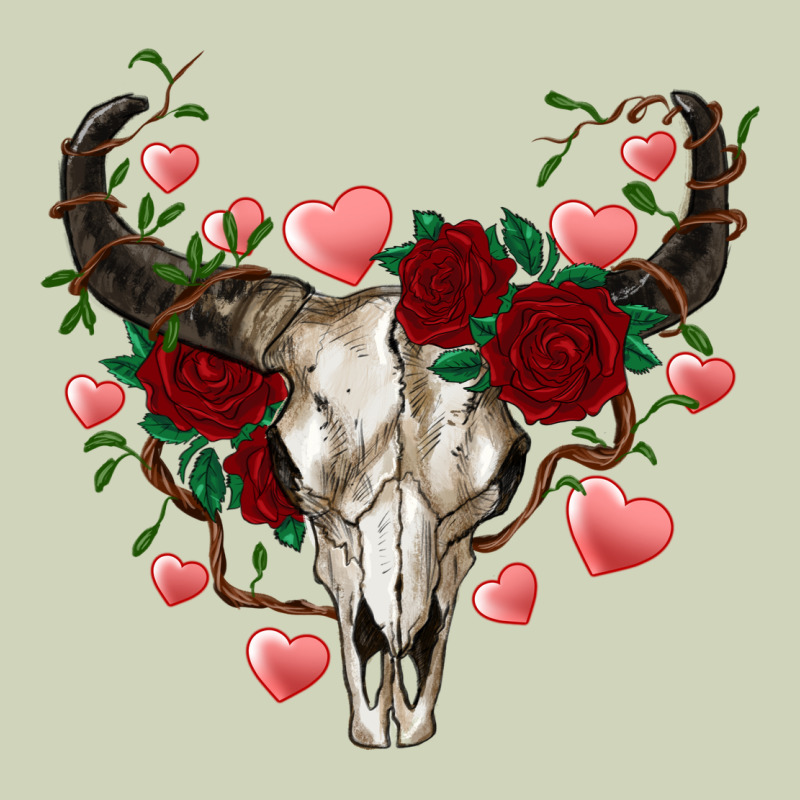 Valentines Bull Skull Heavyweight Hoodie by RanaPortraitStore | Teevron