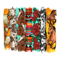 western horses roses and bullskulls wıth cowhide amd serape brushstro | Teevron