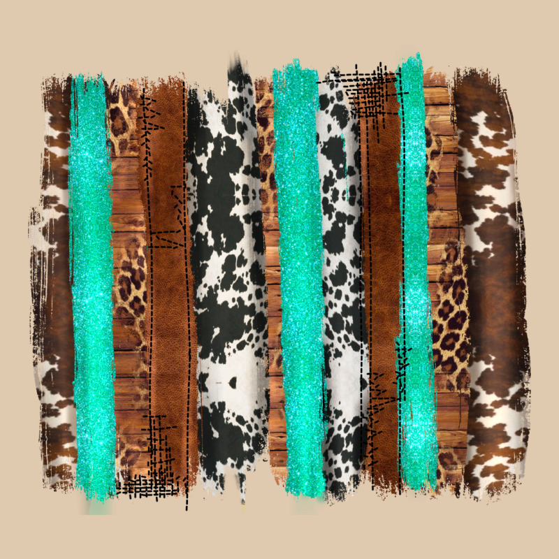 Western Cowhide Wood And Turquoise Glitter Brushstrokes Heavyweight Sweatshirt by Artiststas | Teevron