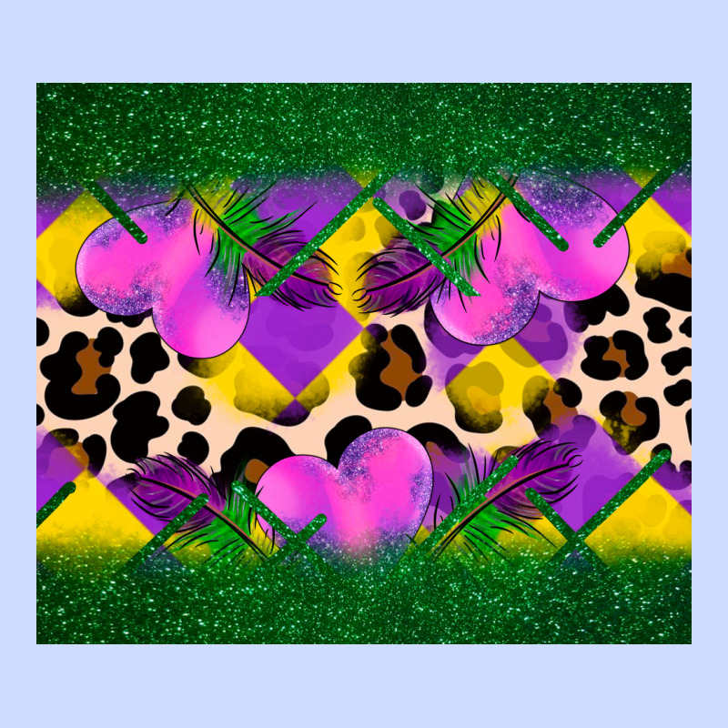 Mardi Gras Leopard And Heart Urban Heavy Tee by AdoDesignShop | Teevron