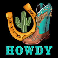 Howdy Turquoise Cowboy Boots Horseshoe Heavyweight Sweatshirt | Teevron