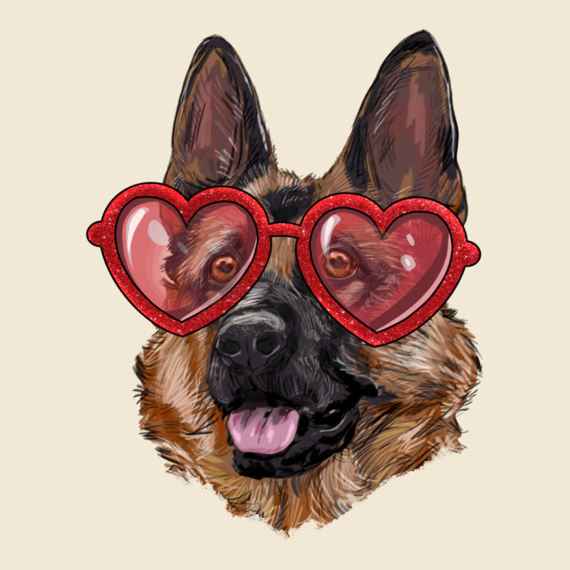 German Shepherd With Love Glasses Ladies Tee by RanaPortraitStore | Teevron