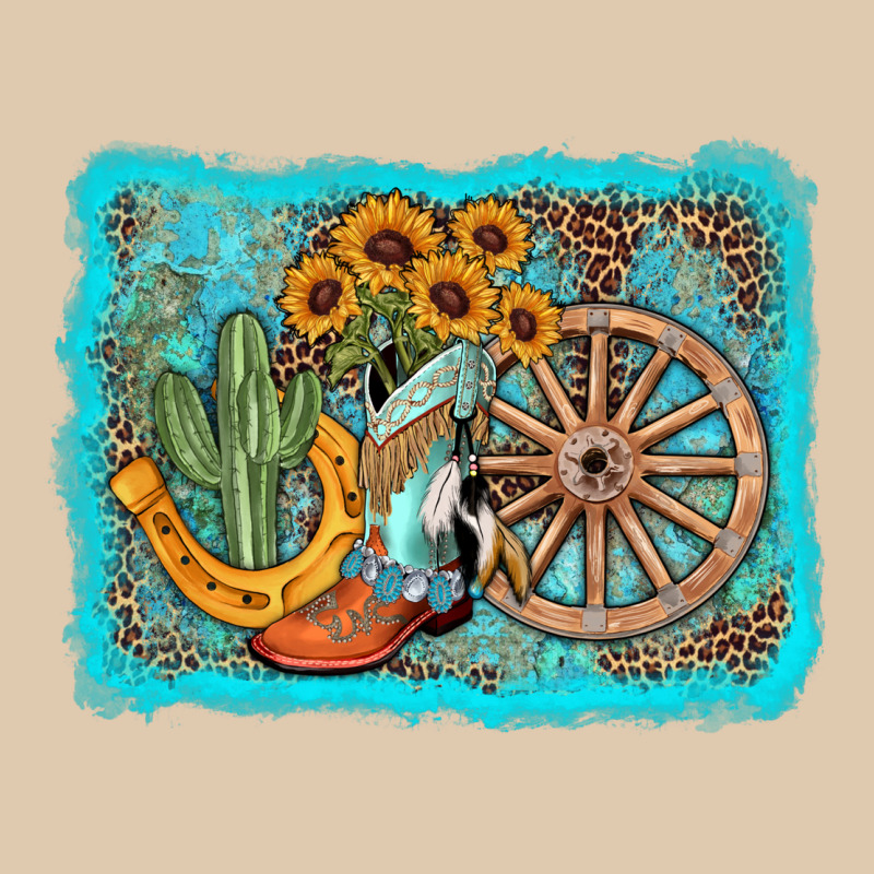 Western Wooden Wheel Cowboy Boots Heavyweight Sweatshirt by AdoDesignShop | Teevron