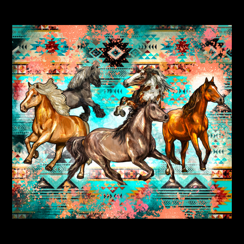 Western Running Horses Ladies Tee by Zillion Design Studio | Teevron