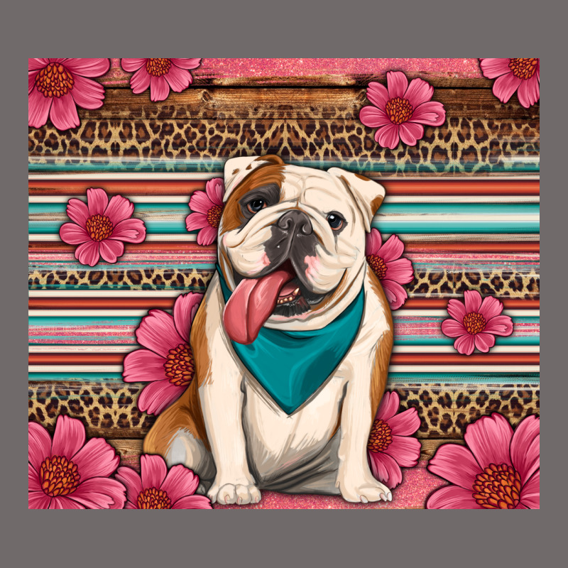 British Bulldog Floral Serape Urban Heavy Tee by Artiststas | Teevron