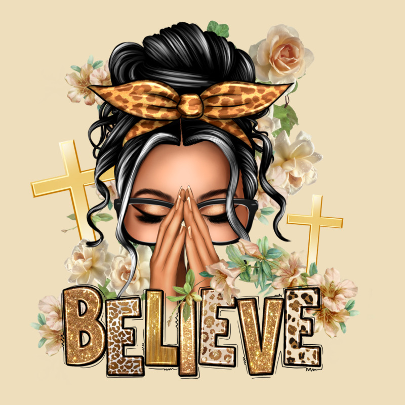 Gray Hair Believe Praying Caucasian Messy Bun Premium Hoodie by texasbilliewilder | Teevron