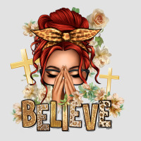 Red Hair Believe Praying Caucasian Messy Bun Premium Hoodie | Teevron