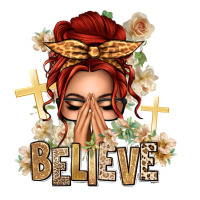 Red Hair Believe Praying Caucasian Messy Bun | Teevron