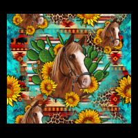 Sunflowers And Cactus Horses Turquoise Aztec Leopard Background Heavyweight Sweatshirt | Teevron