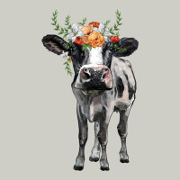Holstein Cow Floral Wreath Heavyweight Hoodie | Teevron