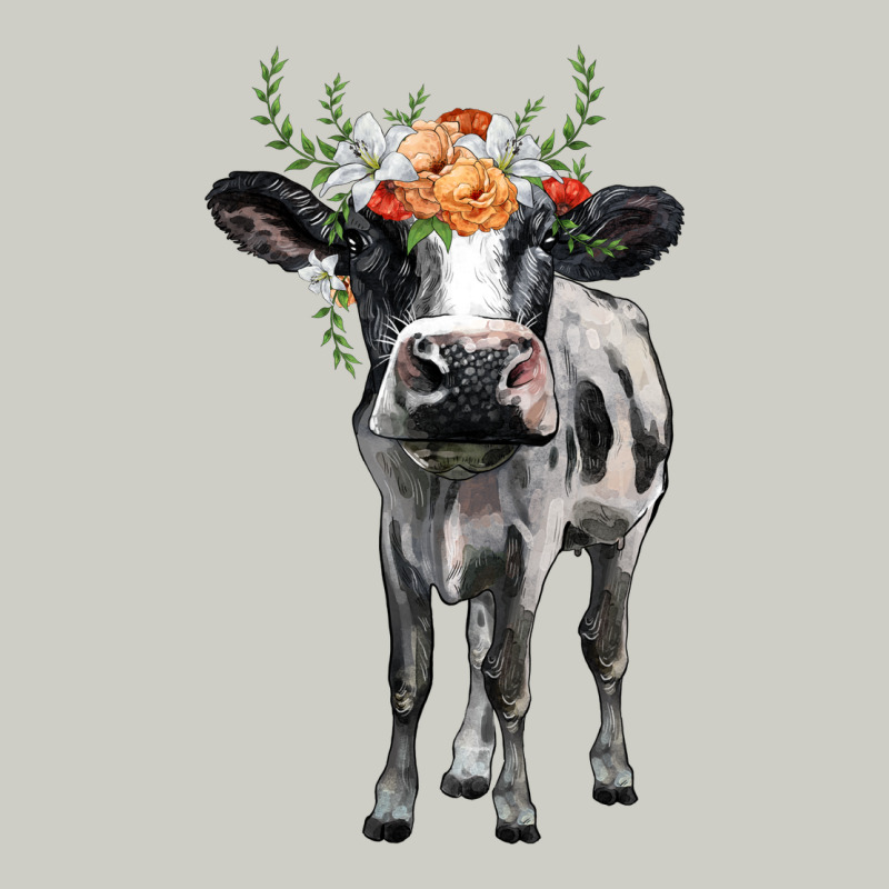 Holstein Cow Floral Wreath Heavyweight Hoodie by BarkalooDesign | Teevron