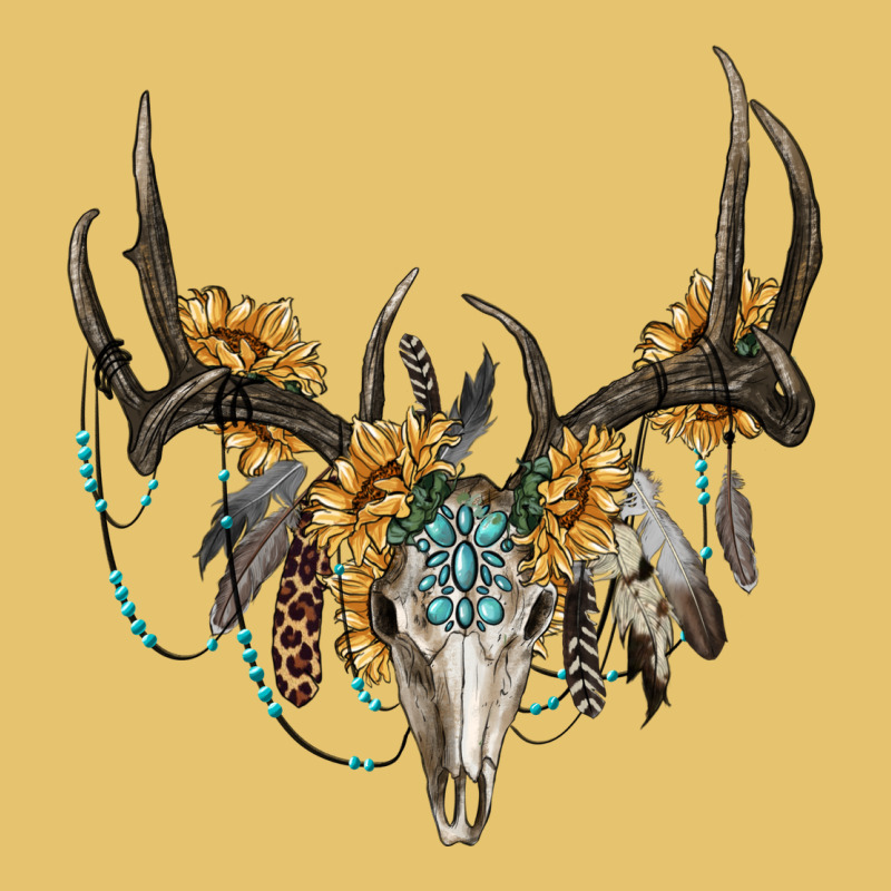 Boho Deer Skull Sunflowers And Gemstone Premium Sweatshirt by RanaPortraitStore | Teevron