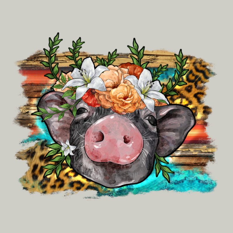 Baby Pig With Floral And Western Background Heavyweight Hoodie by BarkalooDesign | Teevron