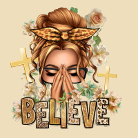 Blonde Hair Believe Praying Caucasian Messy Bun Premium Hoodie | Teevron