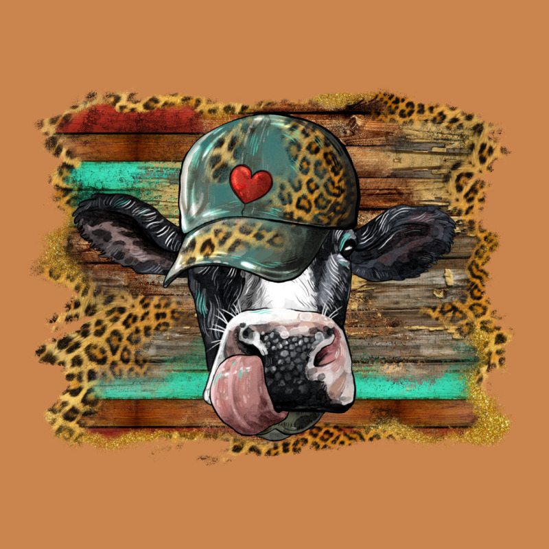 Holstein Cow With Cap And Leopard Background Heavyweight Hoodie by BarkalooDesign | Teevron