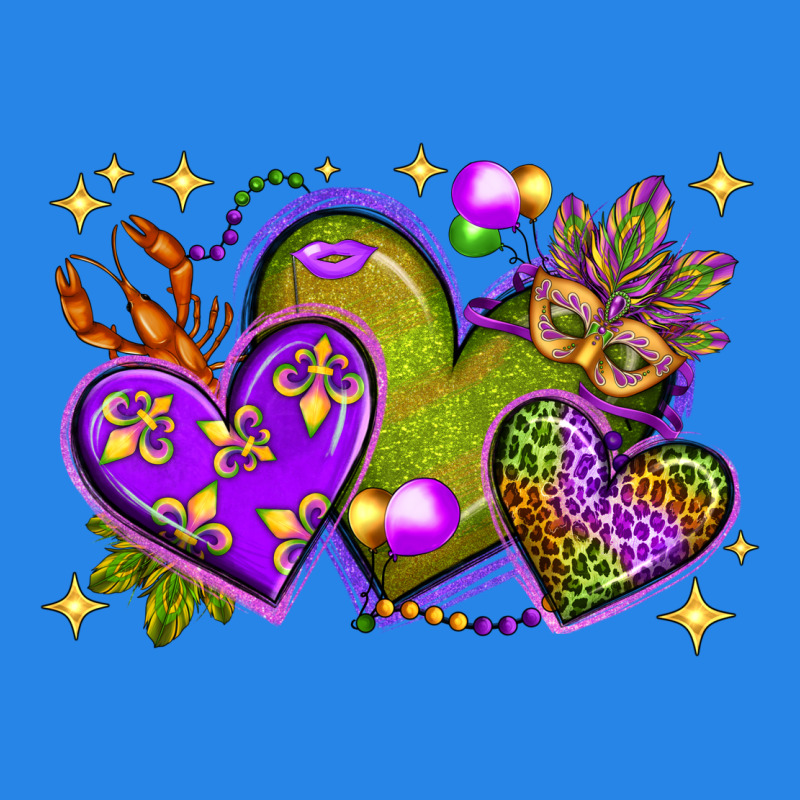 Mardi Gras Hearts Premium Hoodie by NancyCooperArtShop | Teevron