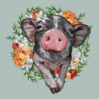 Baby Pig Floral Wreath Heavyweight Hoodie | Teevron
