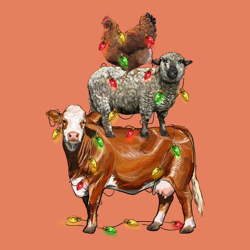 Christmas Cow Sheep And Chicken Classic Tee by LillyAllenDesigns | Teevron