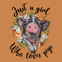 Just A Girl Who Loves Pigs Floral Wreath Heavyweight Hoodie | Teevron