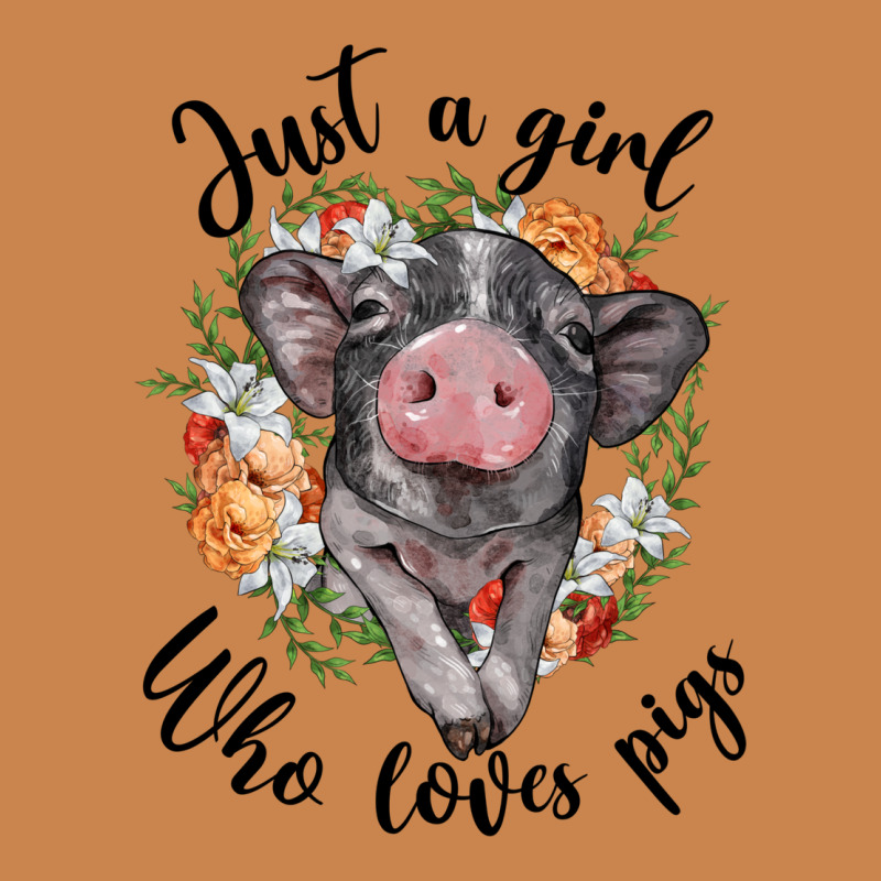 Just A Girl Who Loves Pigs Floral Wreath Heavyweight Hoodie by BarkalooDesign | Teevron