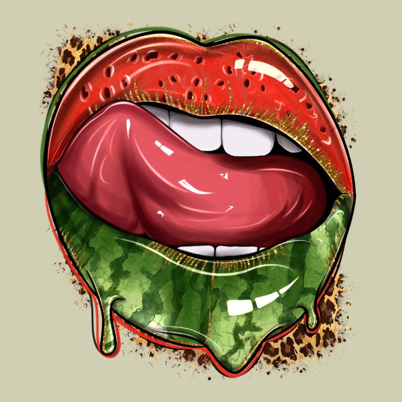 Watermelon Lips With Leopard Heavy Core Tee by texasbilliewilder | Teevron