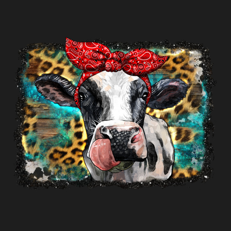 Holstein Cow With Glitter And Leopard Background Heavyweight Hoodie by BarkalooDesign | Teevron