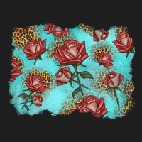 Red Roses With Leopard Background Classic Tee | Teevron