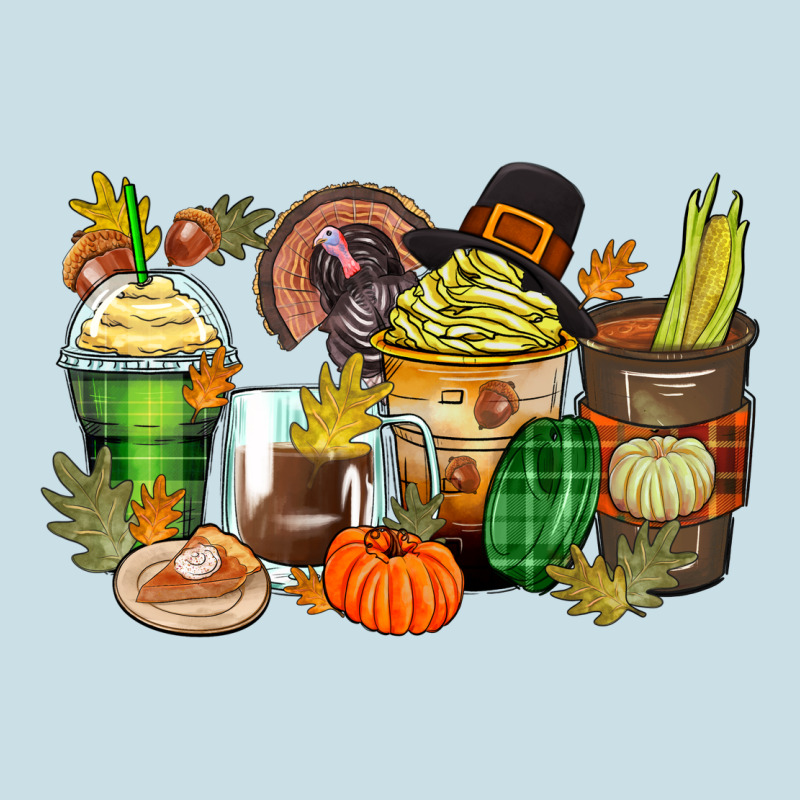 Thanksgiving Coffee Cups Ladies Tee by Zillion Design Studio | Teevron