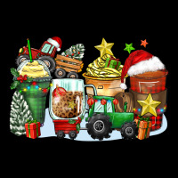 Christmas Tractor Coffee Cups Ladies Tee | Teevron