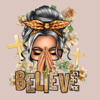 Silver White Believe Praying Caucasian Messy Bun Premium Hoodie | Teevron