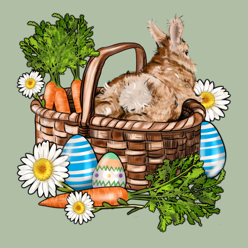 Easter Bunny In Basket Wıth Carrot And Eggs Urban Heavy Tee by AdoDesignShop | Teevron