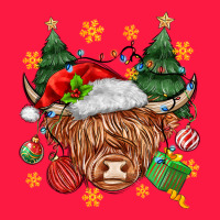 Christmas Highland Cow Zipper Hoodie | Teevron