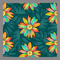 Colorful Tropical Flowers Seamless Pattern Vintage Tee | Teevron