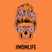 Pink Flower On Cyan Background Mom Skull Premium Sweatshirt | Teevron