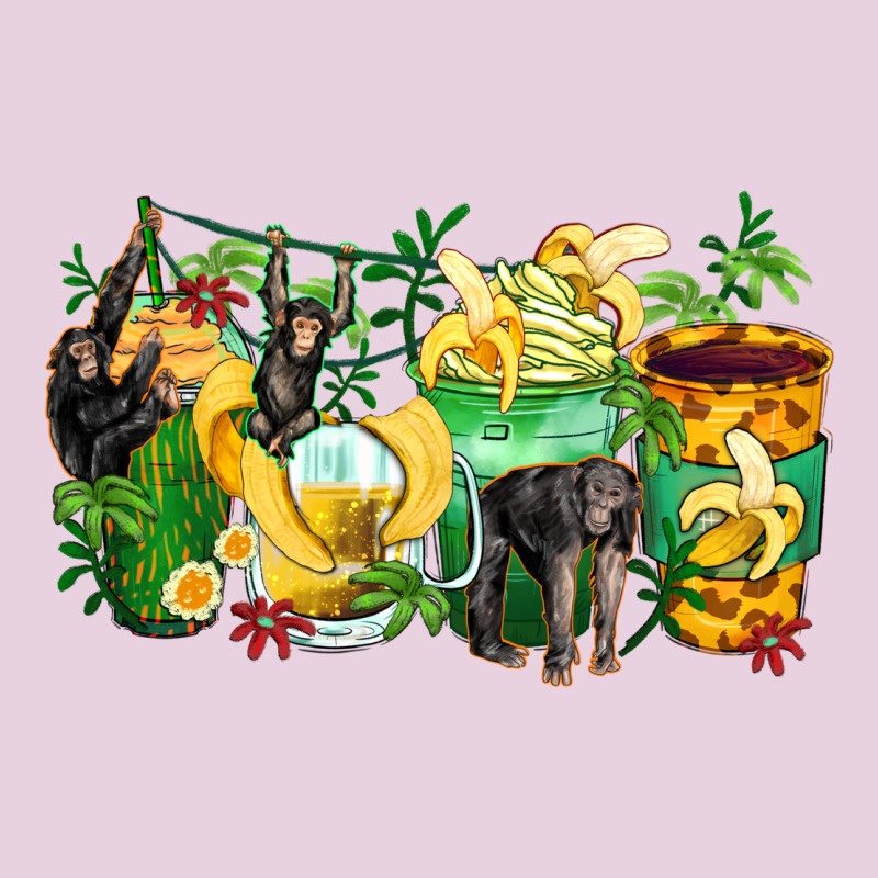 Monkey Coffee Cups Ladies Tee by Zillion Design Studio | Teevron