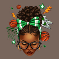 Afro Messy Bun Basketball Green Bow Premium Hoodie | Teevron