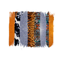 Western Cowhide Glitter Aztec Leopard Pattern Brushstroke | Teevron