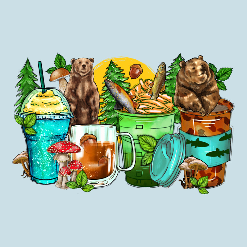 Bear Coffee Cups Ladies Tee by Zillion Design Studio | Teevron