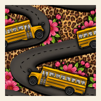 Flower Leopard School Bus Seamless Pattern Vintage Tee | Teevron